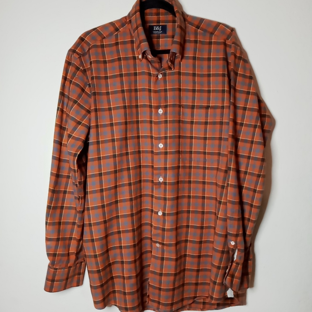 Jones & Bullock Butt in Down Orange Flannel Shirt